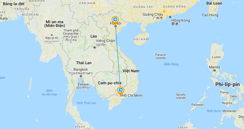 Chuyển phát hỏa tốc Hà Nội vào Hồ Chí Minh